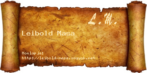 Leibold Masa névjegykártya